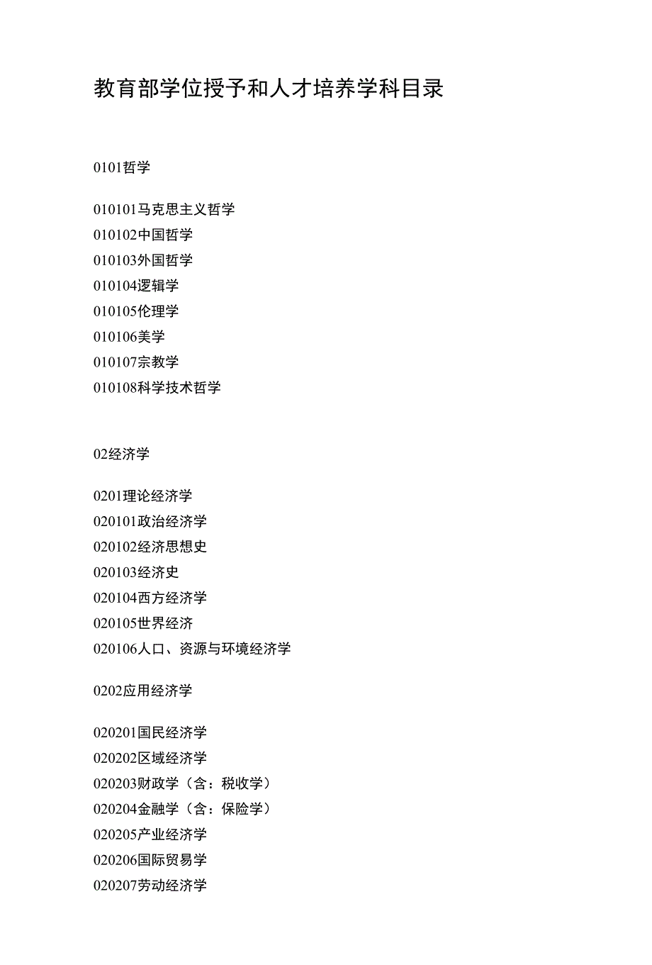 教育部学位授予和人才培养学科目录(共享)_第1页