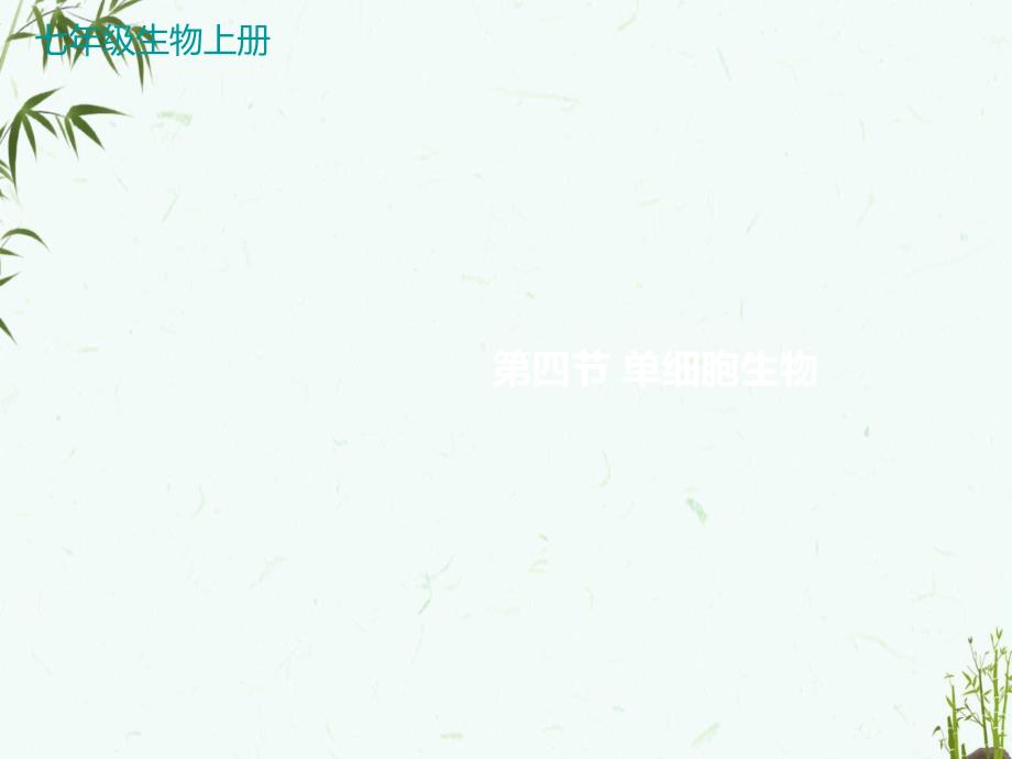 人教版七年级上册生物 第二章 细胞怎样构成生物体 第四节 单细胞生物 教学课件_第1页