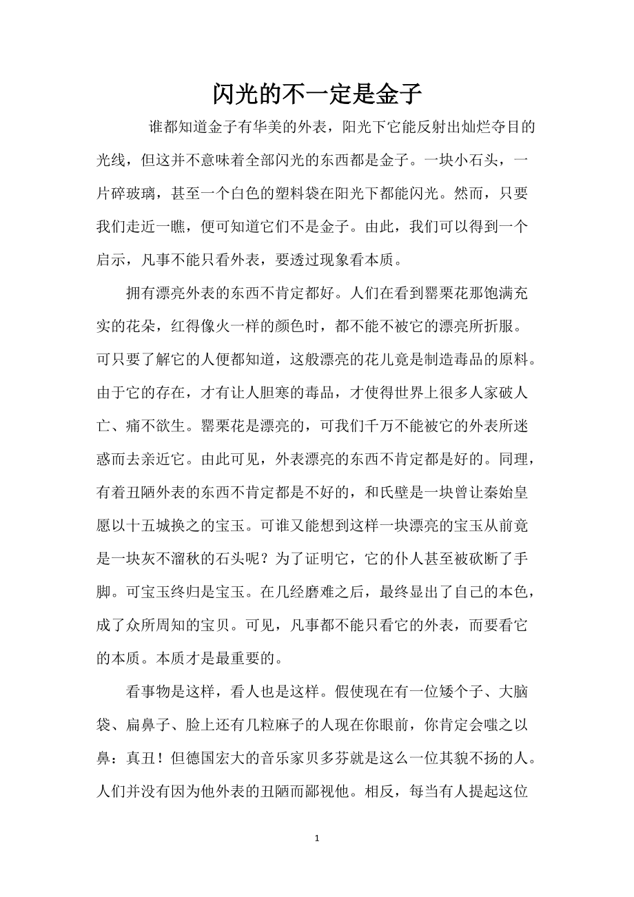 闪光的不一定是金子_第1页