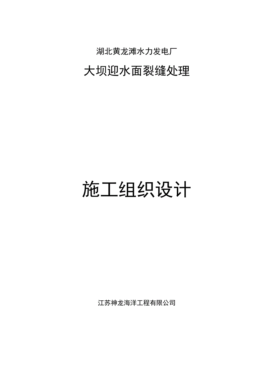 黄龙滩裂缝处理方案_第1页