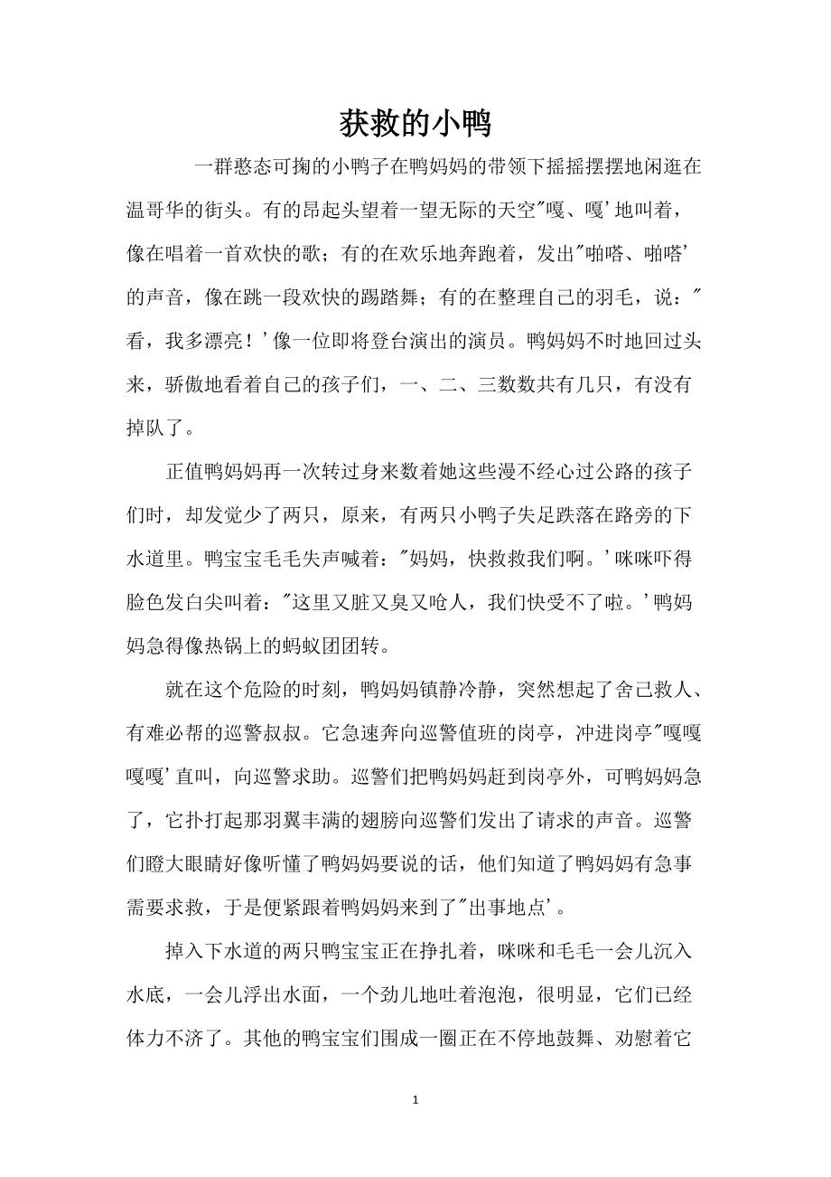 获救的小鸭_第1页