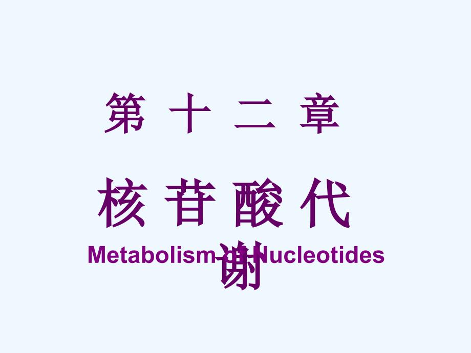 中医药大学生物化学课件JC整理13-核苷酸代谢(2)_第1页
