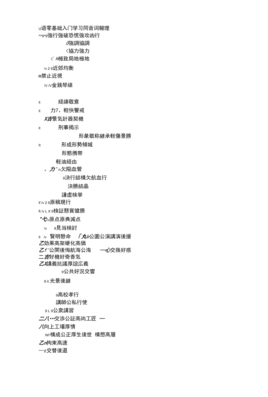 日语零基础入门学习同音词整理_第1页