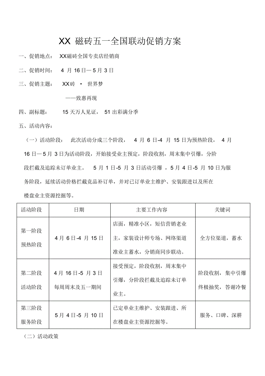 瓷砖五一促销方案-17页_第1页