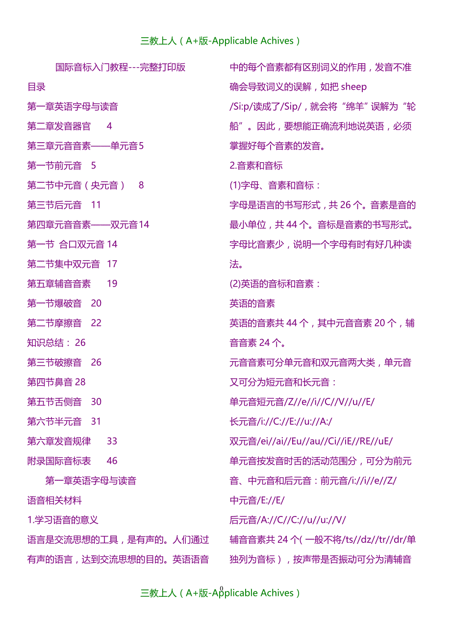 管理培训-国际音标入门教程-完整版_第1页