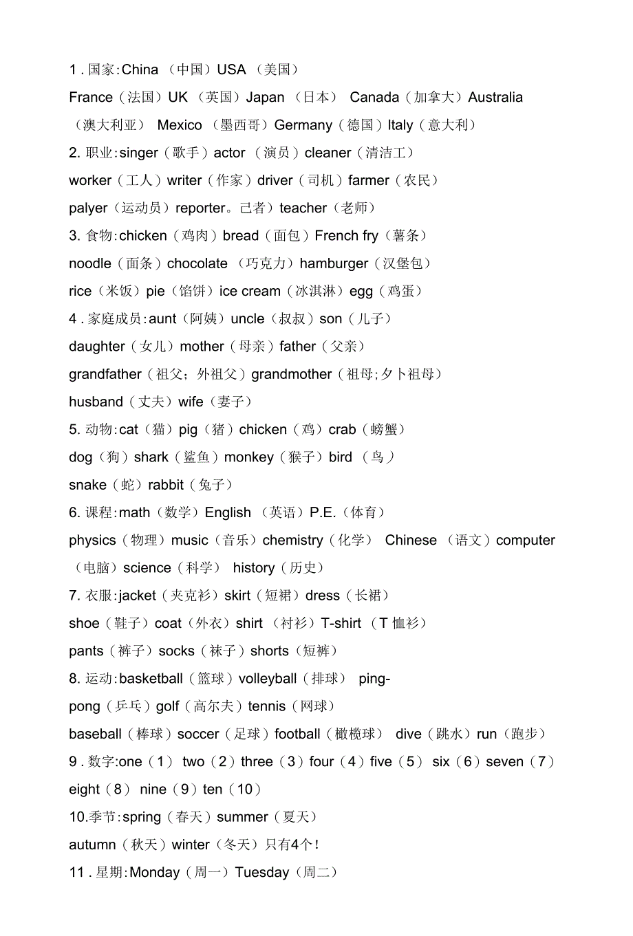 小学最基础单词_第1页