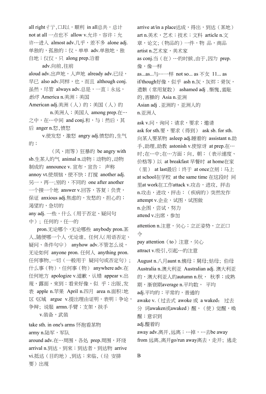 PETS2全国英语等级考试二级二级词汇_第1页