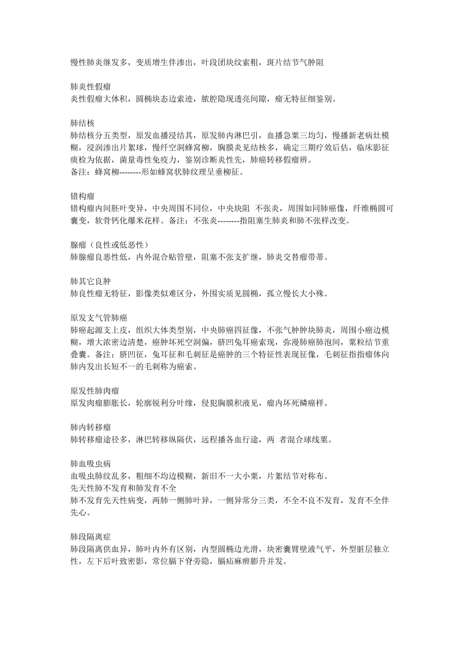 影像学资料整理：影像学口诀_第1页