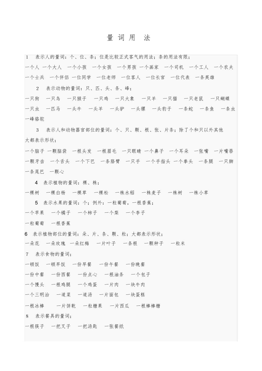 精华语文量词用法大全_第1页