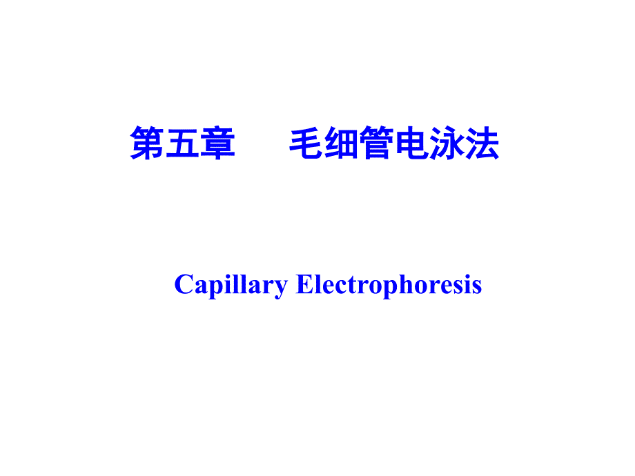 仪器分析：5-毛细管电泳法_第1页