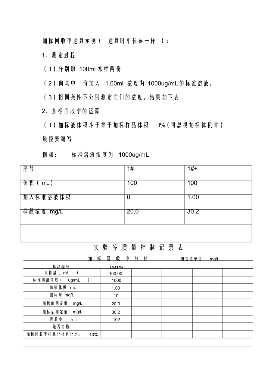 最新加标回收率计算示例_第1页