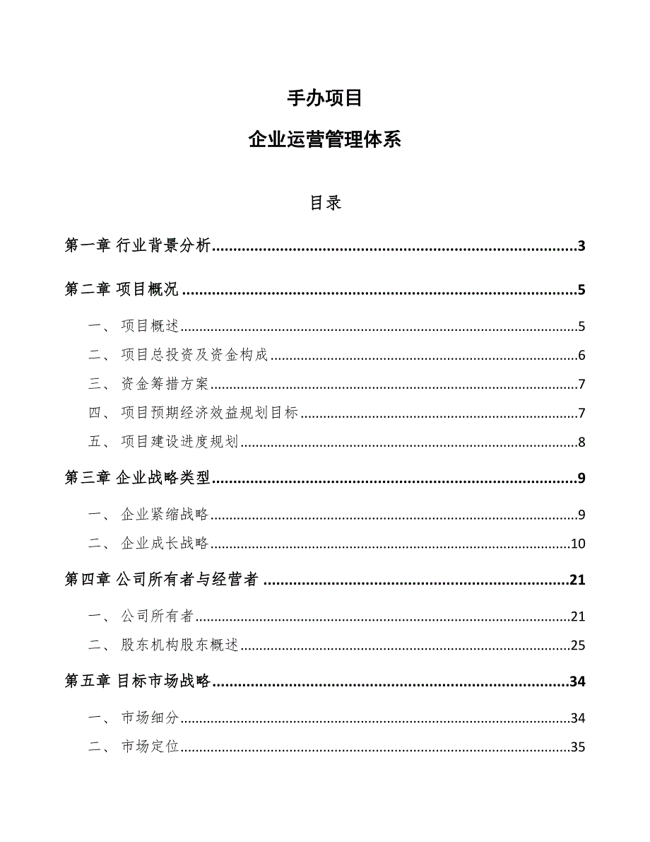 手办项目企业运营管理体系_第1页