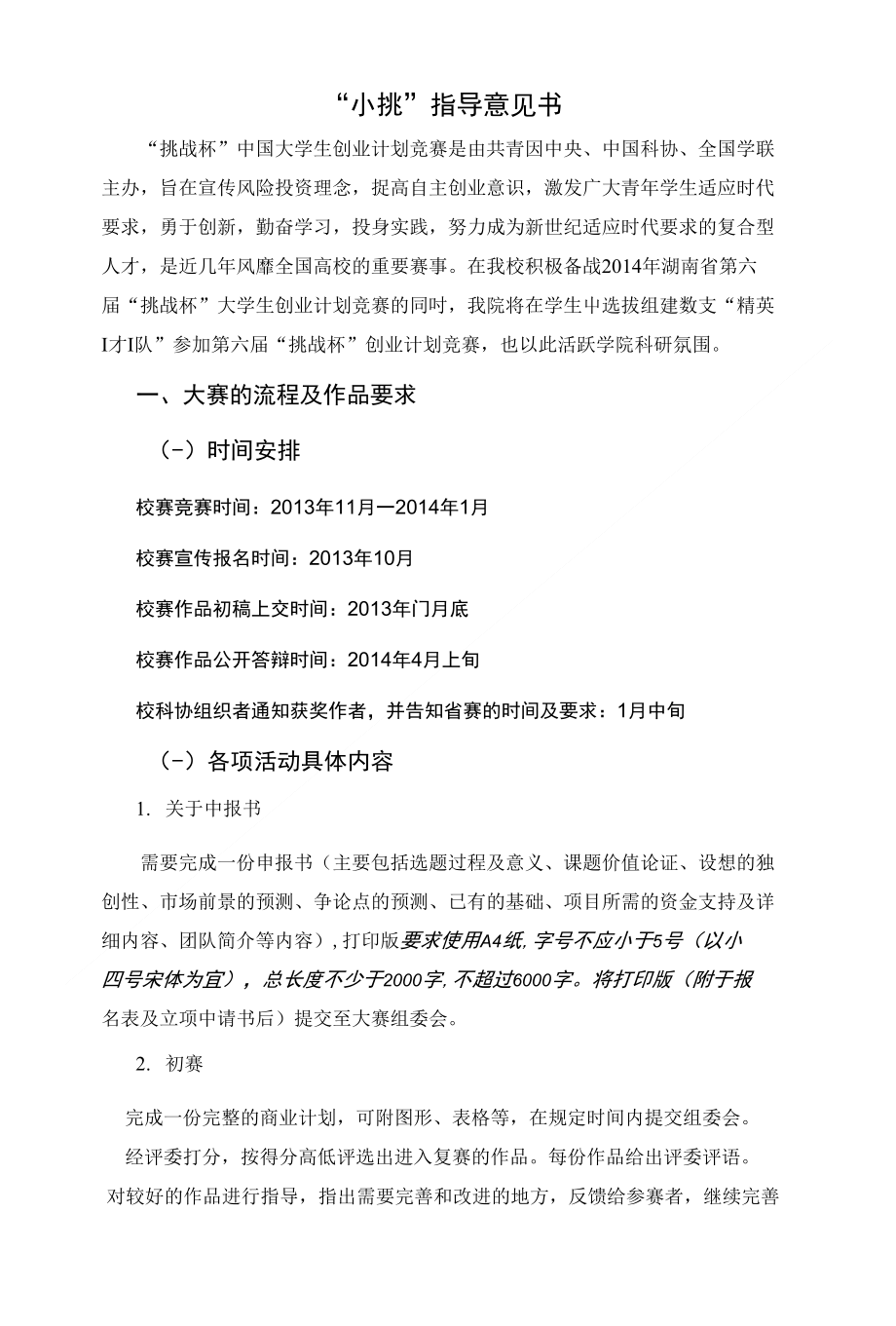 “小挑”指导意见书_第1页