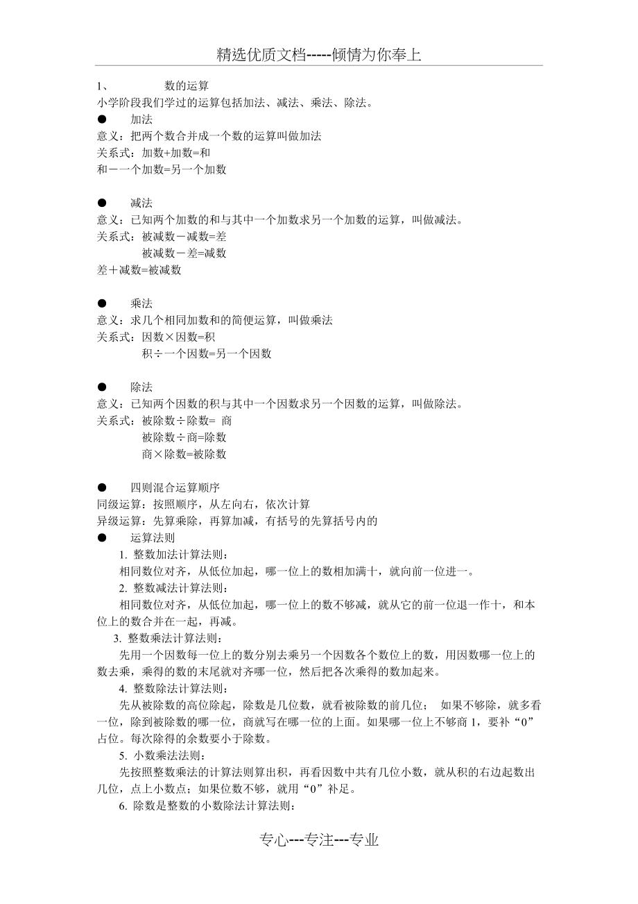 数的运算知识点汇总(共2页)_第1页