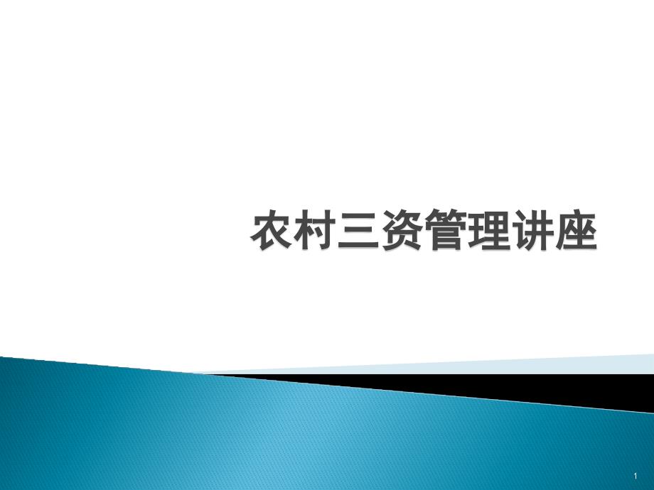 农村三资管理讲座PPT演示课件_第1页