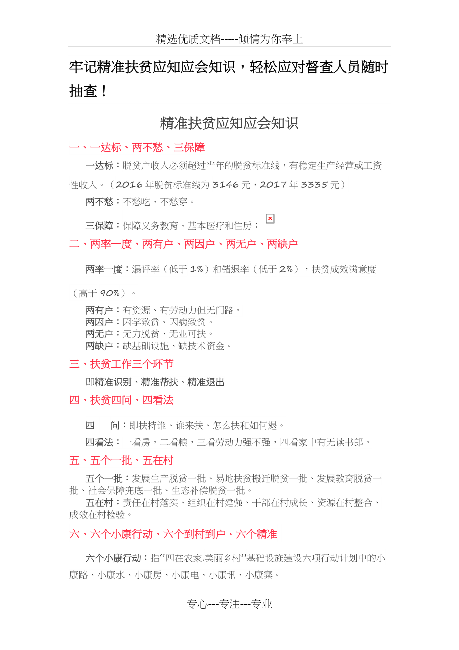 精准扶贫应知应会知识(共3页)_第1页