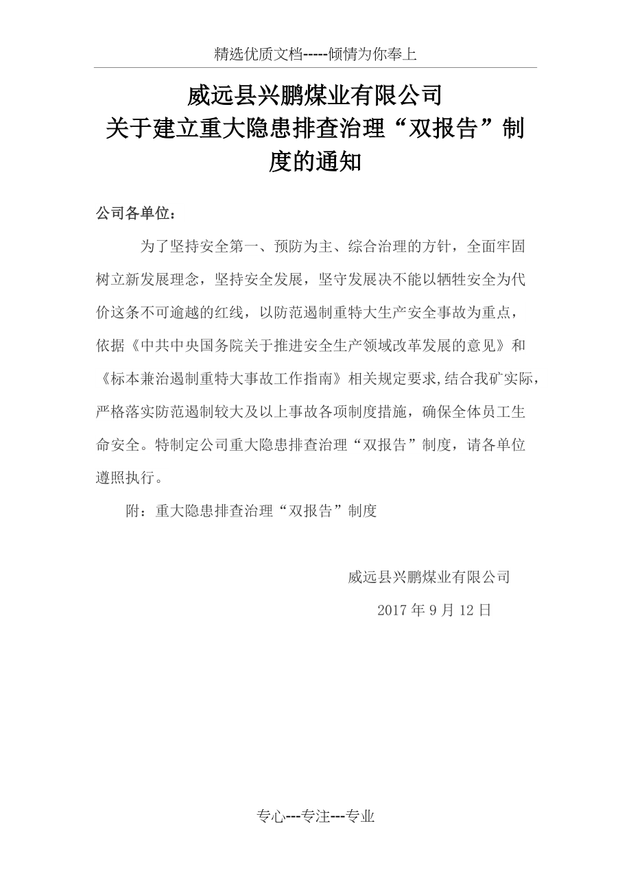 重大隐患治理“双报告”制度(共5页)_第1页