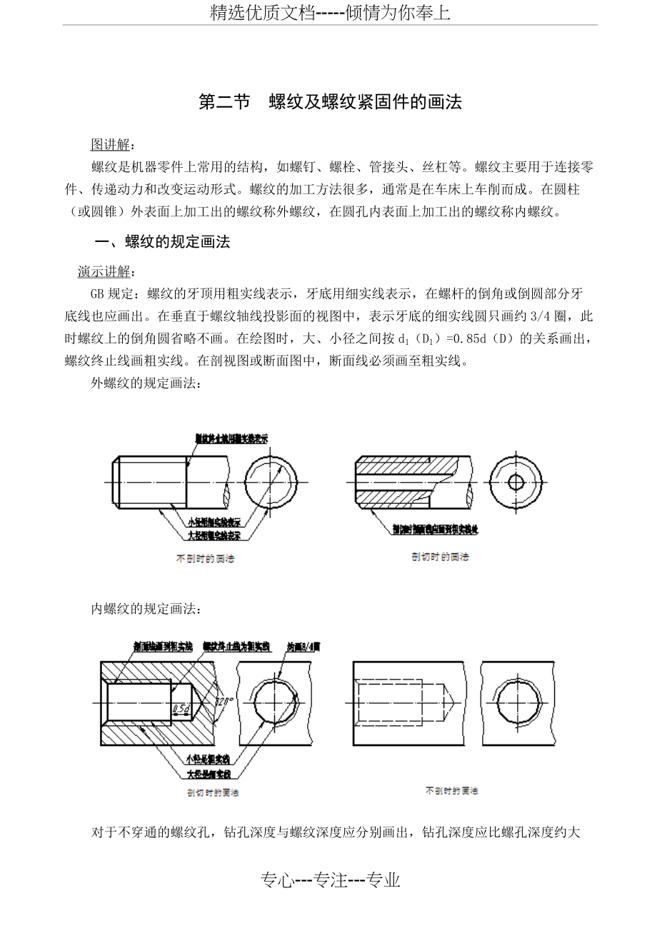 螺纹及螺纹紧固件的画法(共6页)_第1页