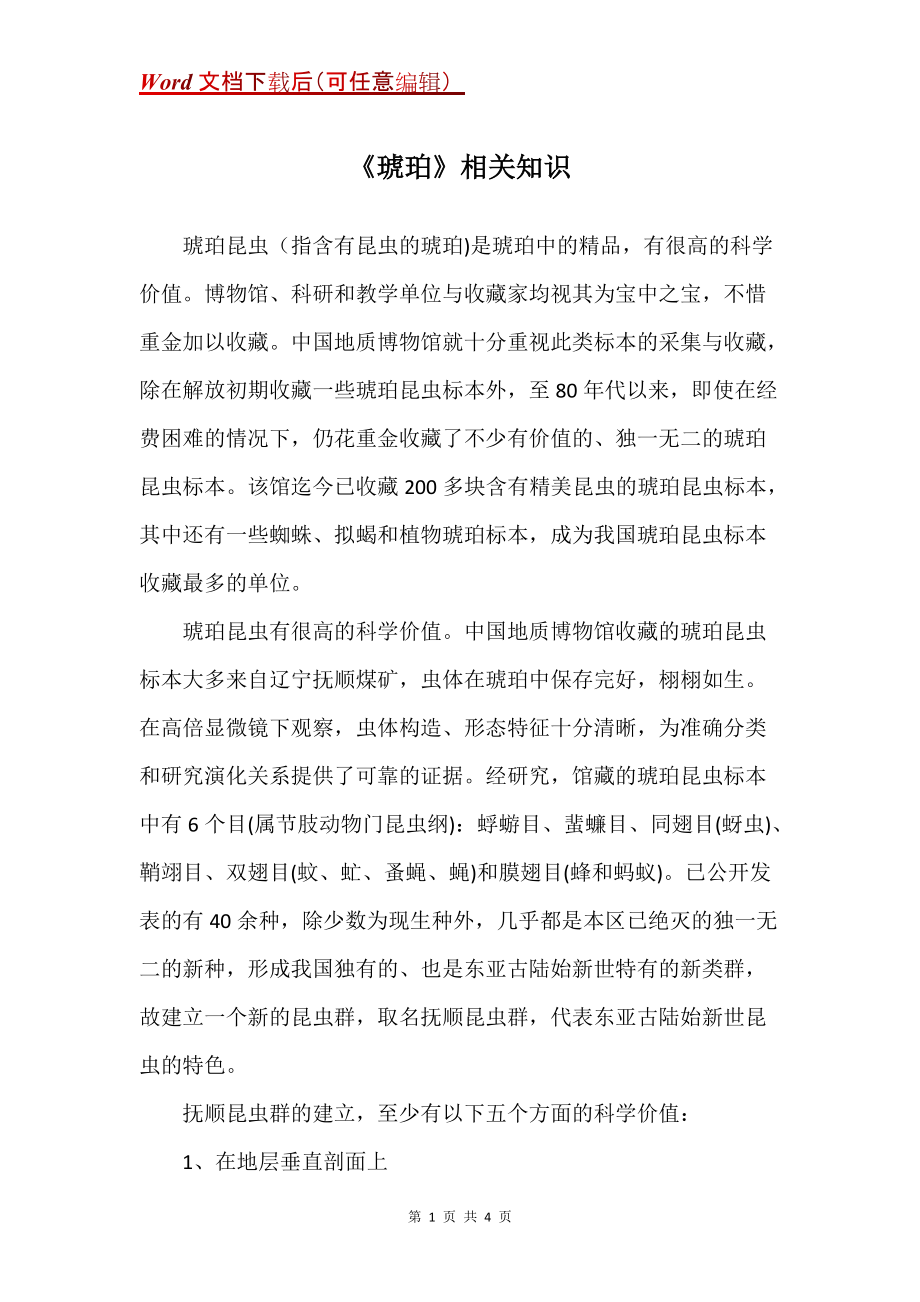 《琥珀》相关知识_1_第1页