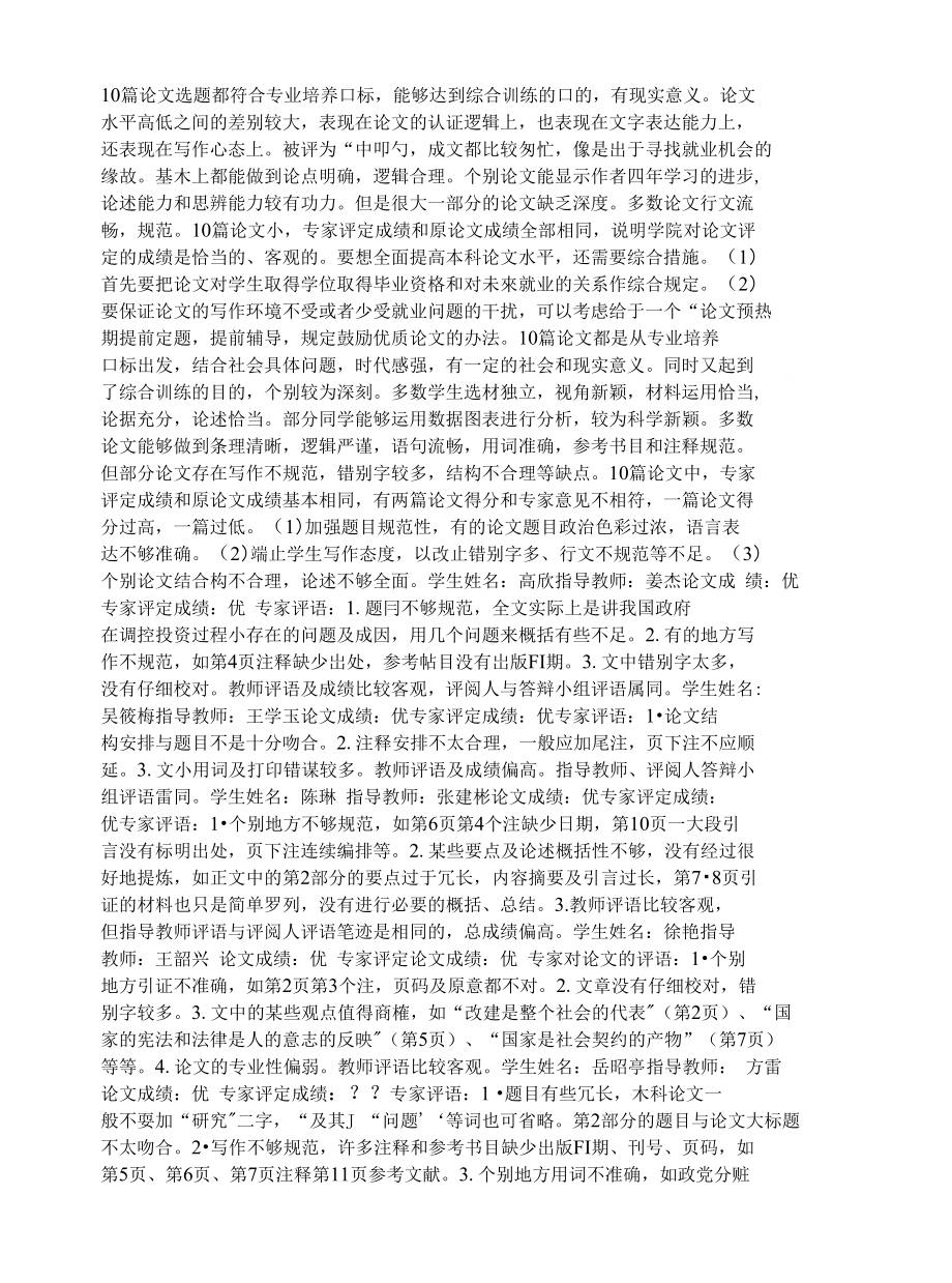毕业论文设计质量检查情况_第1页