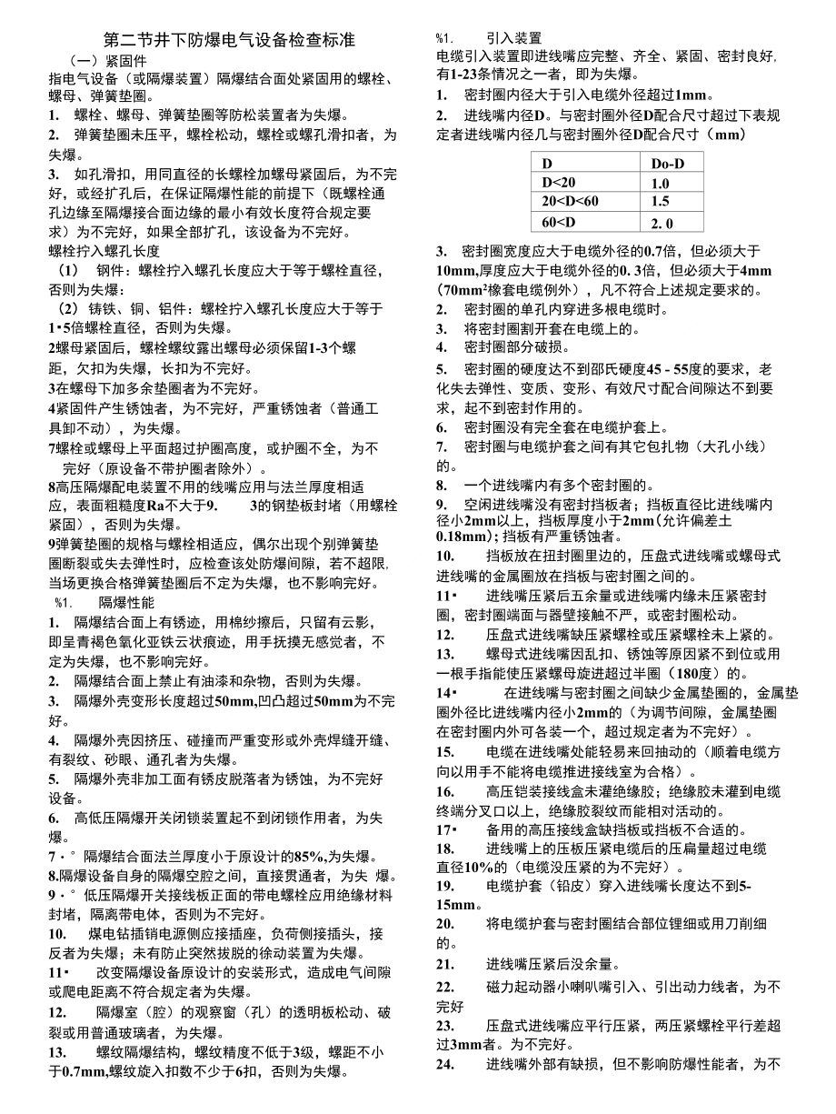 第二节井下防爆电气设备检查标准_第1页