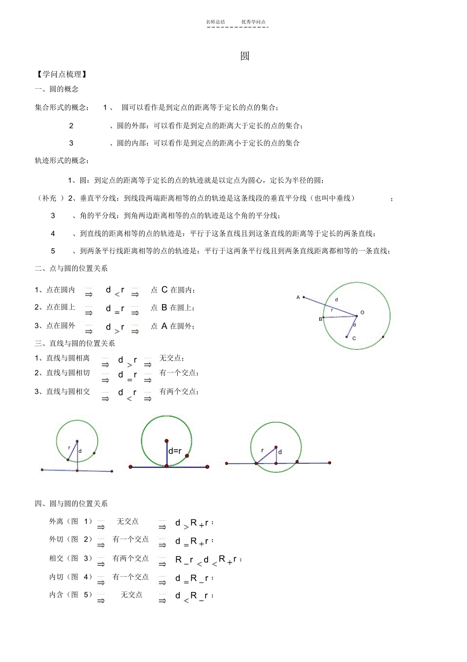 圆知识梳理+题型归纳附答案-_第1页