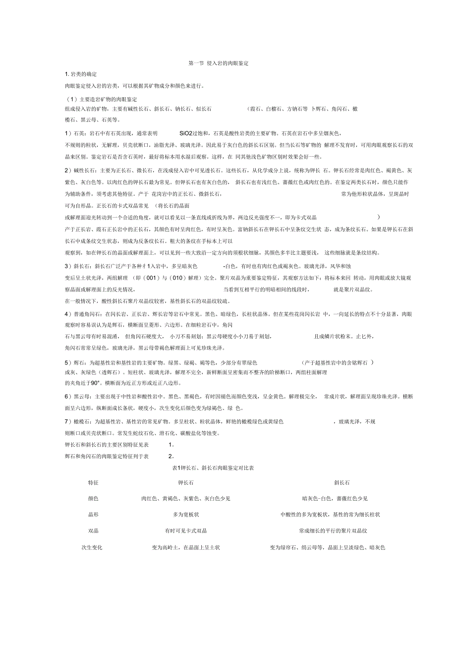 三大类岩石肉眼区分方法要点_第1页