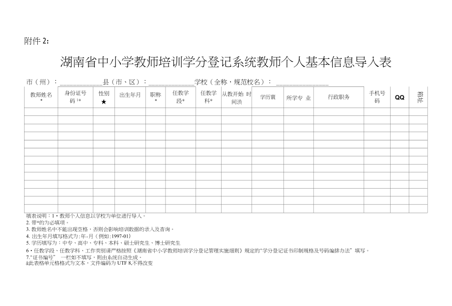 学分平台教师个人信息导入表格_第1页