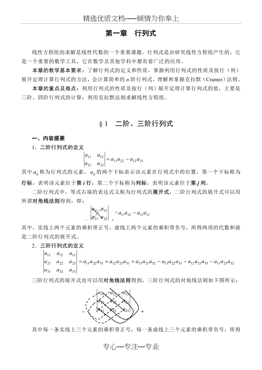 线性代数-第一章总结(共29页)_第1页