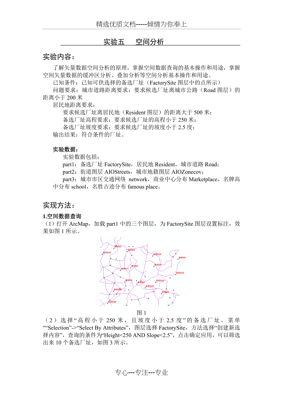 ArcGIS空间分析实验报告(共21页)_第1页