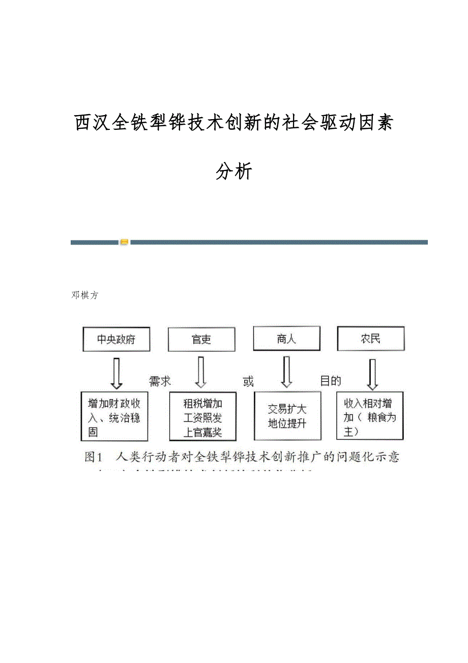 西汉全铁犁铧技术创新的社会驱动因素分析_第1页