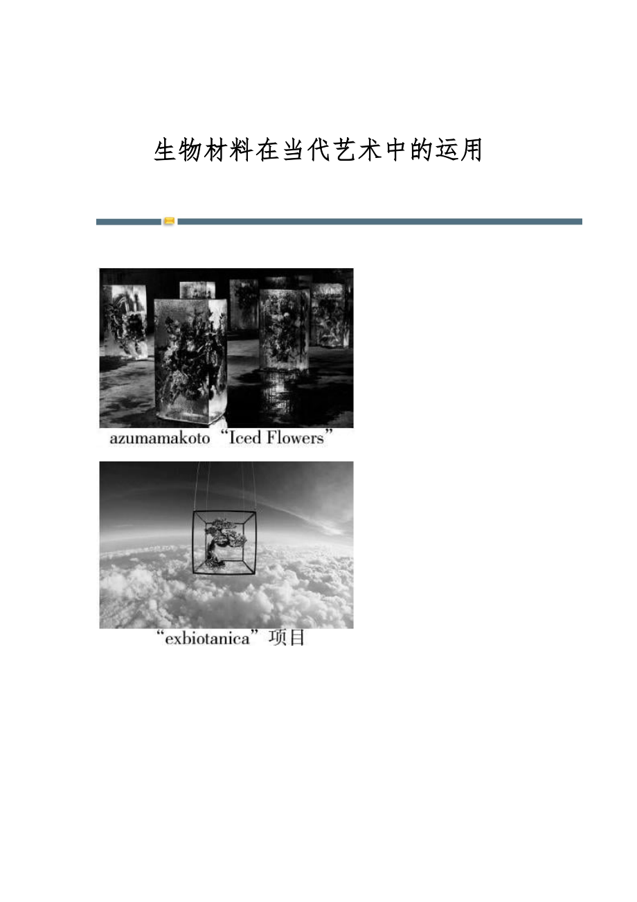 生物材料在当代艺术中的运用_第1页