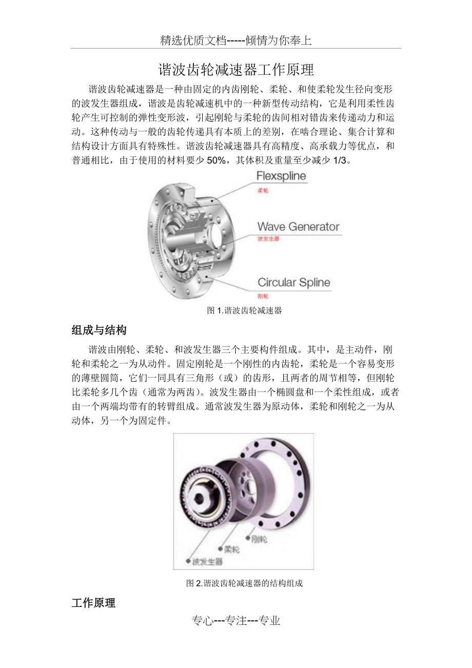谐波齿轮减速器工作原理(共4页)_第1页