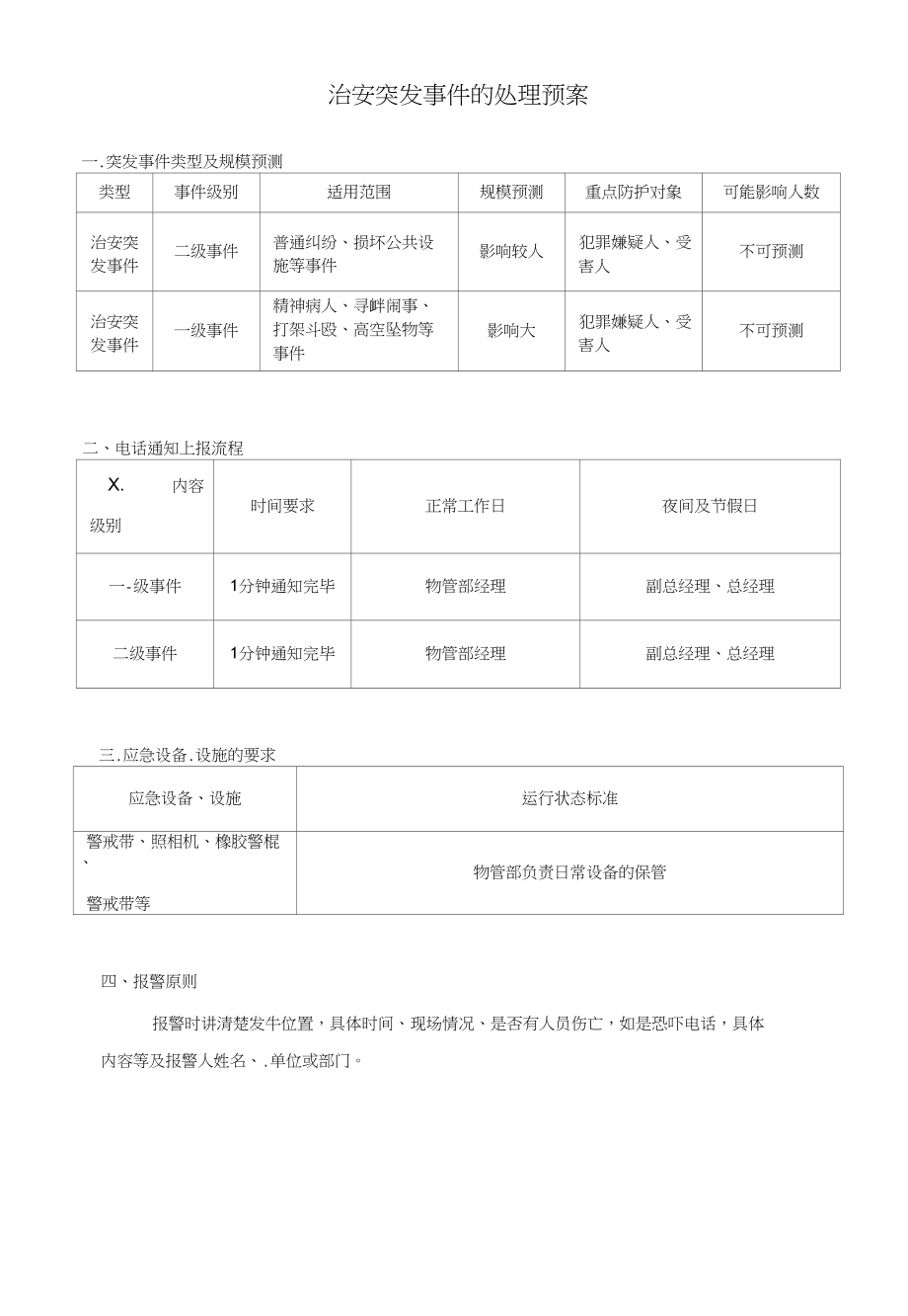 物业公司对治安案件处置预案_第1页