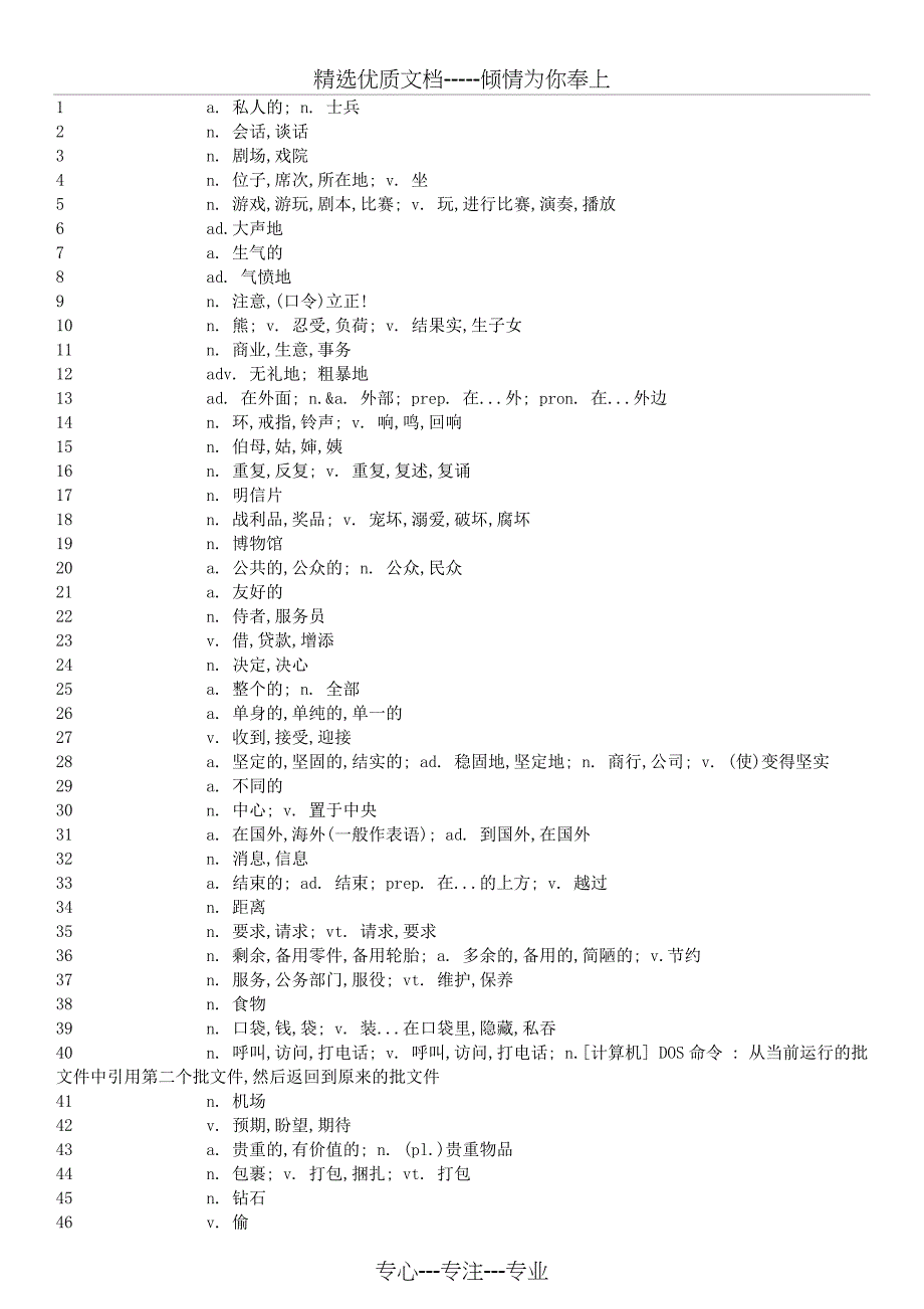 新概念第二册单词中文默写版(共17页)_第1页