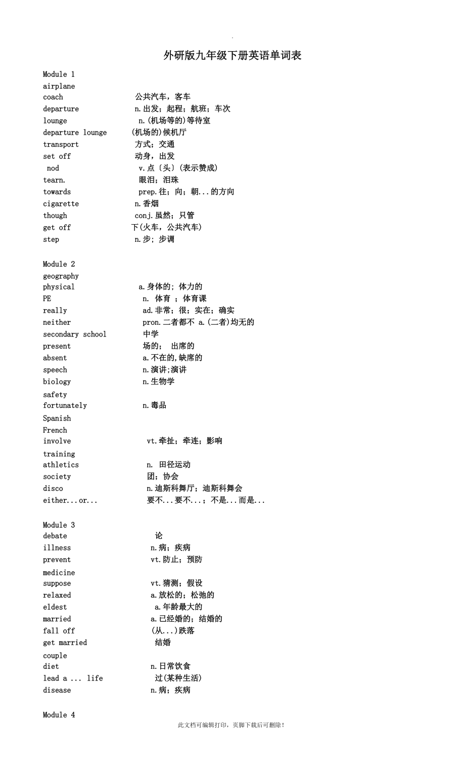 外研版九年级英语下册单词表2_第1页