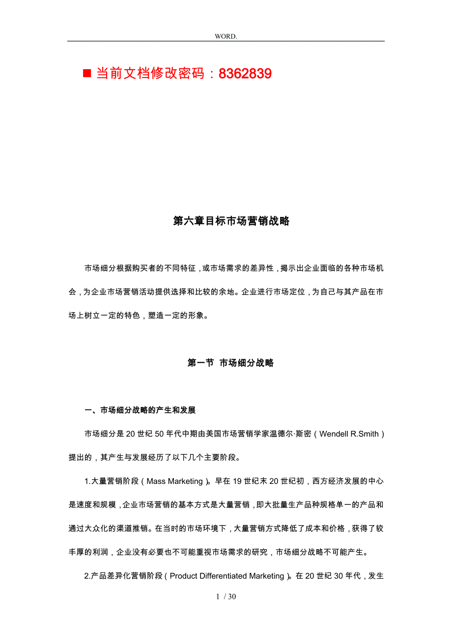 目标市场营销战略分析报告_第1页
