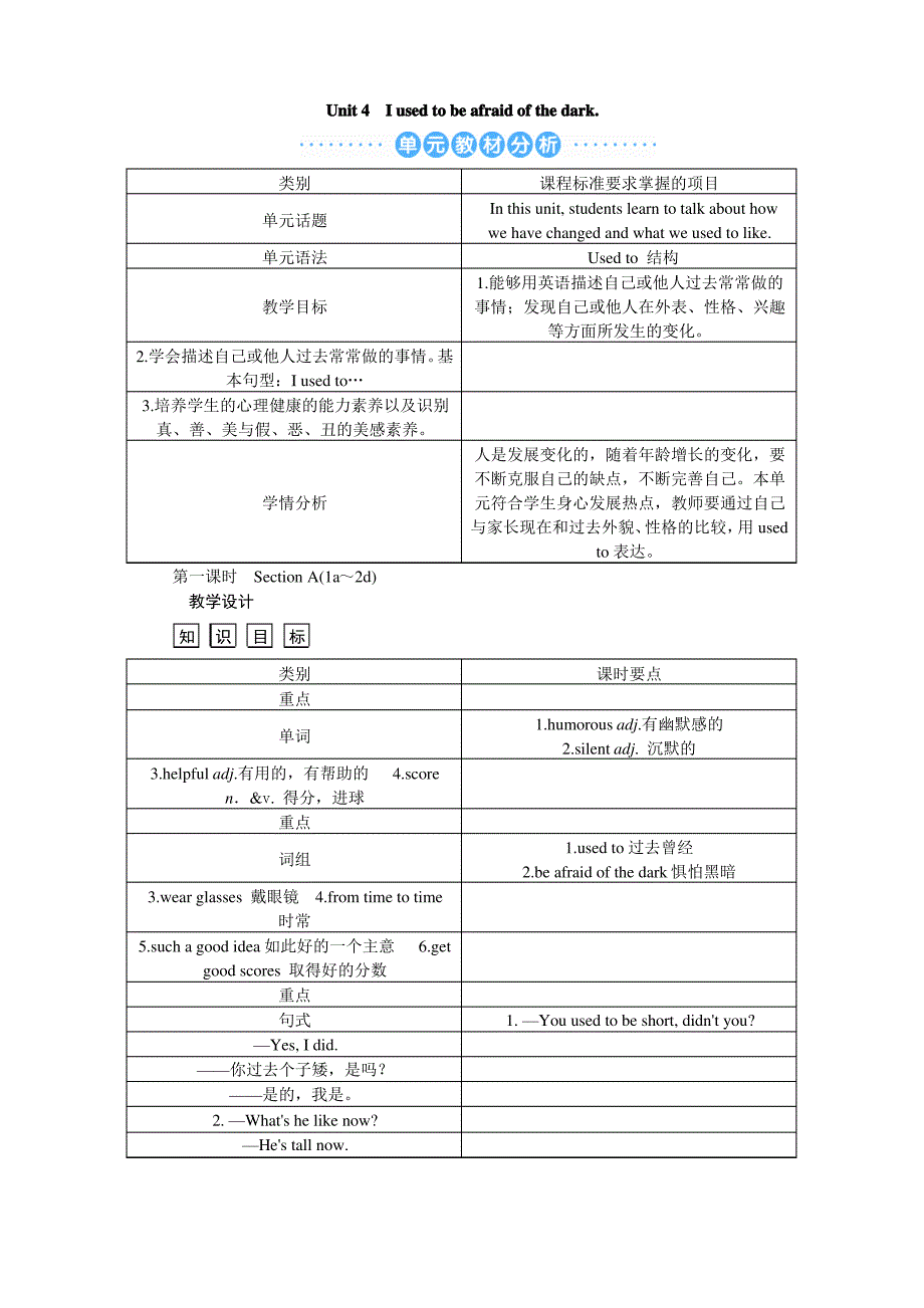 人教版九年级英语全册教案：Unit 4 教案_第1页
