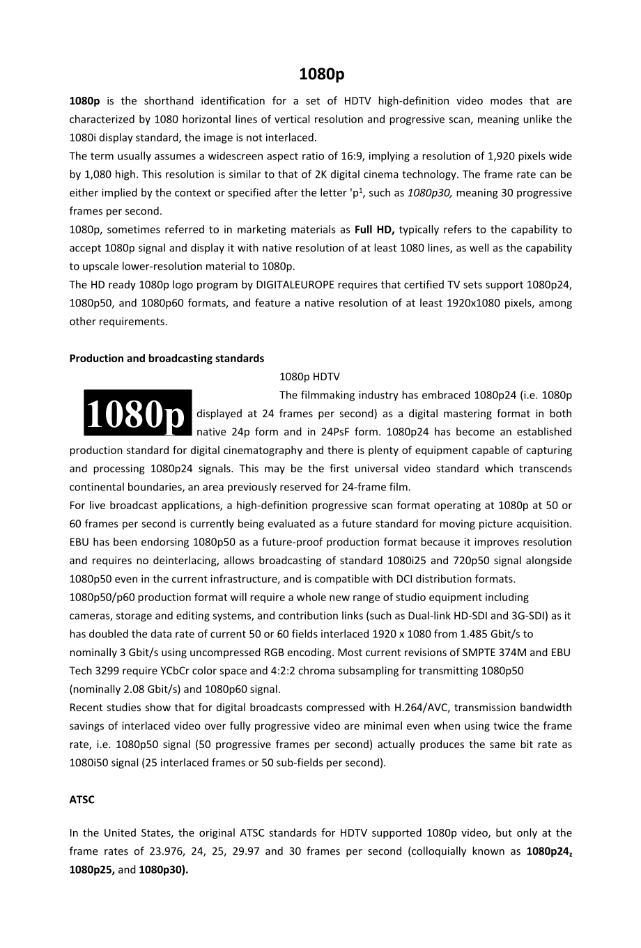 1080p高清视频标准英文介绍_第1页