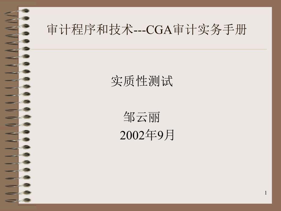 审计程序和实质性测试技术分析(共88页)_第1页
