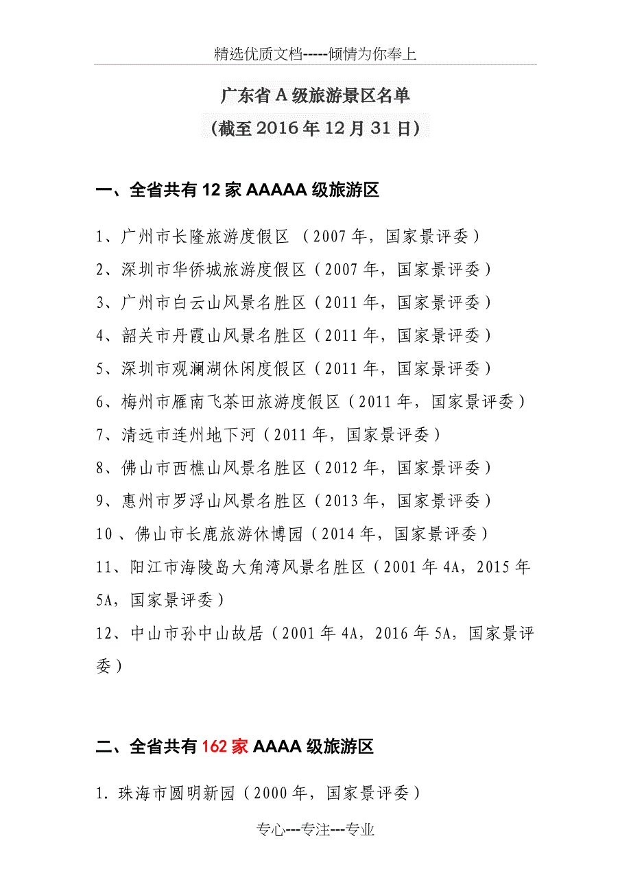 广东省A级景区一览(共18页)_第1页
