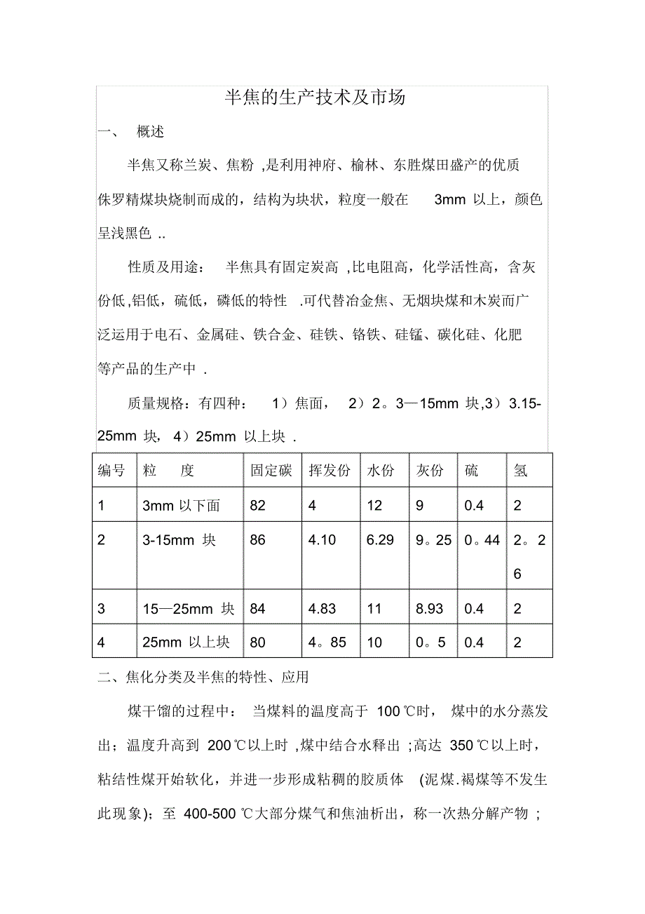 半焦的性质及市场(20211206220738)（精编版）_第1页