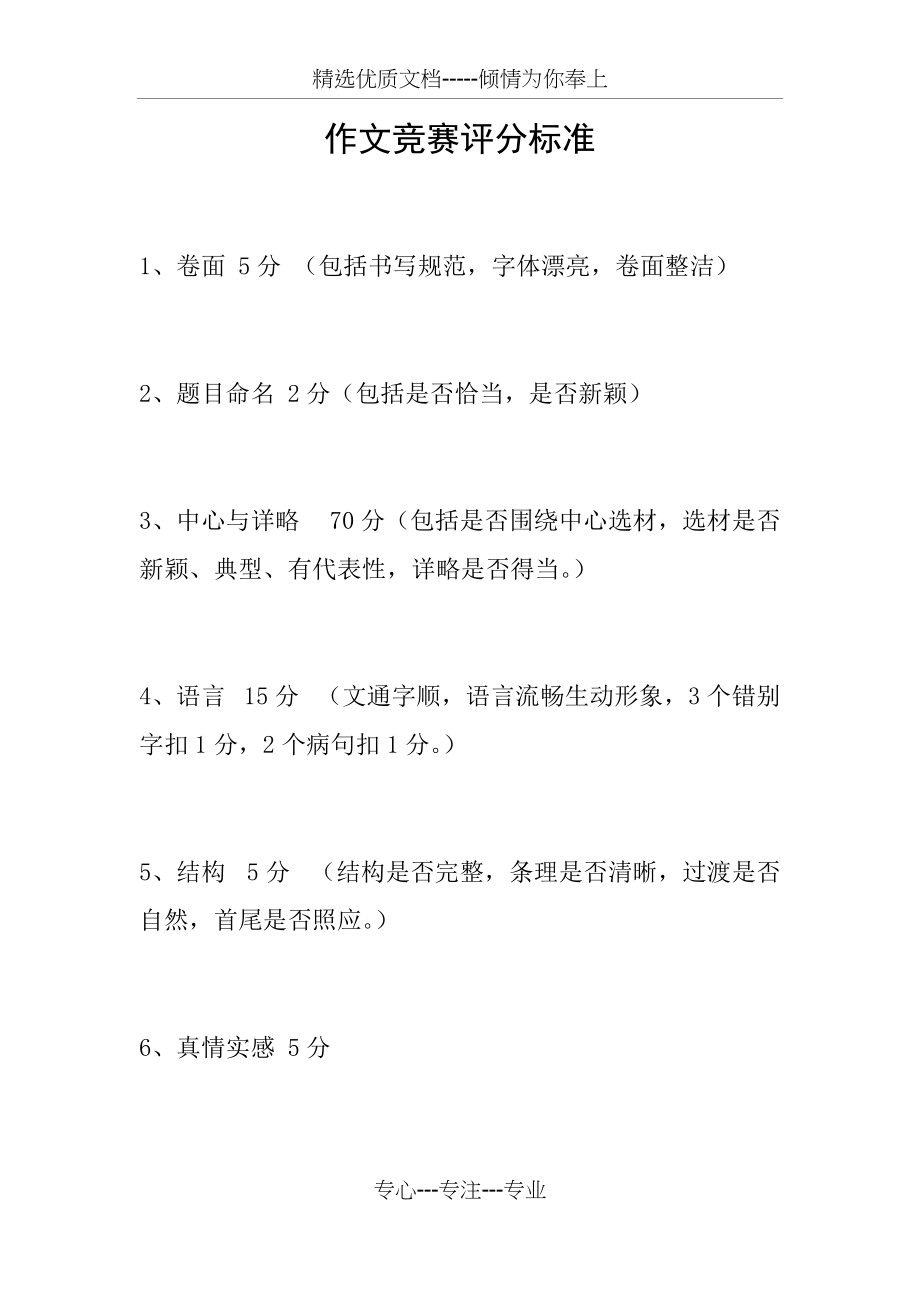 作文竞赛评分标准(共2页)_第1页