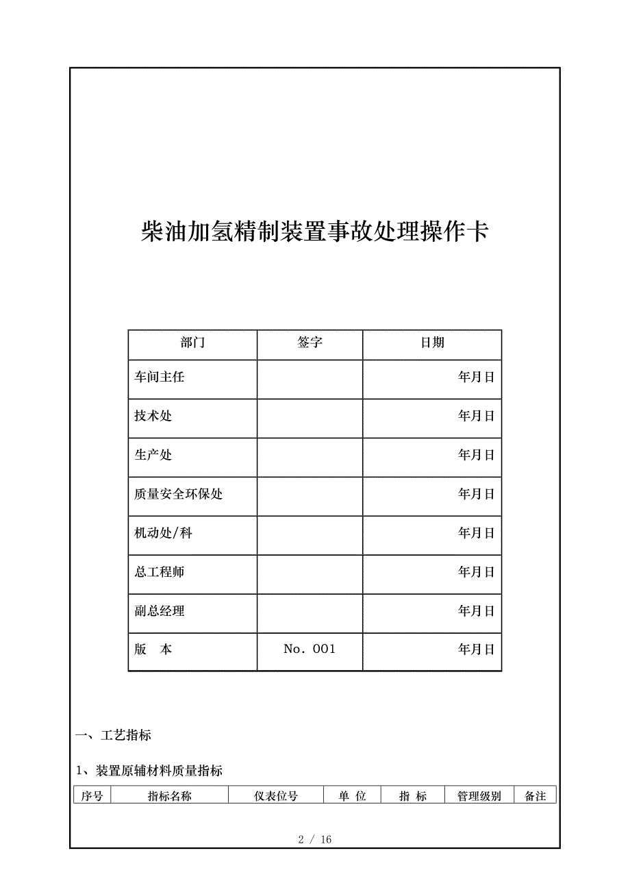 分馏岗事故处理操作卡4[1].17W6_第1页