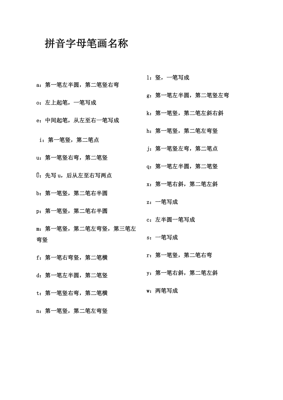 拼音字母的笔顺_第1页