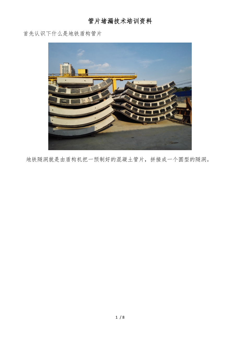 地铁盾构管片堵漏技术培训资料全_第1页