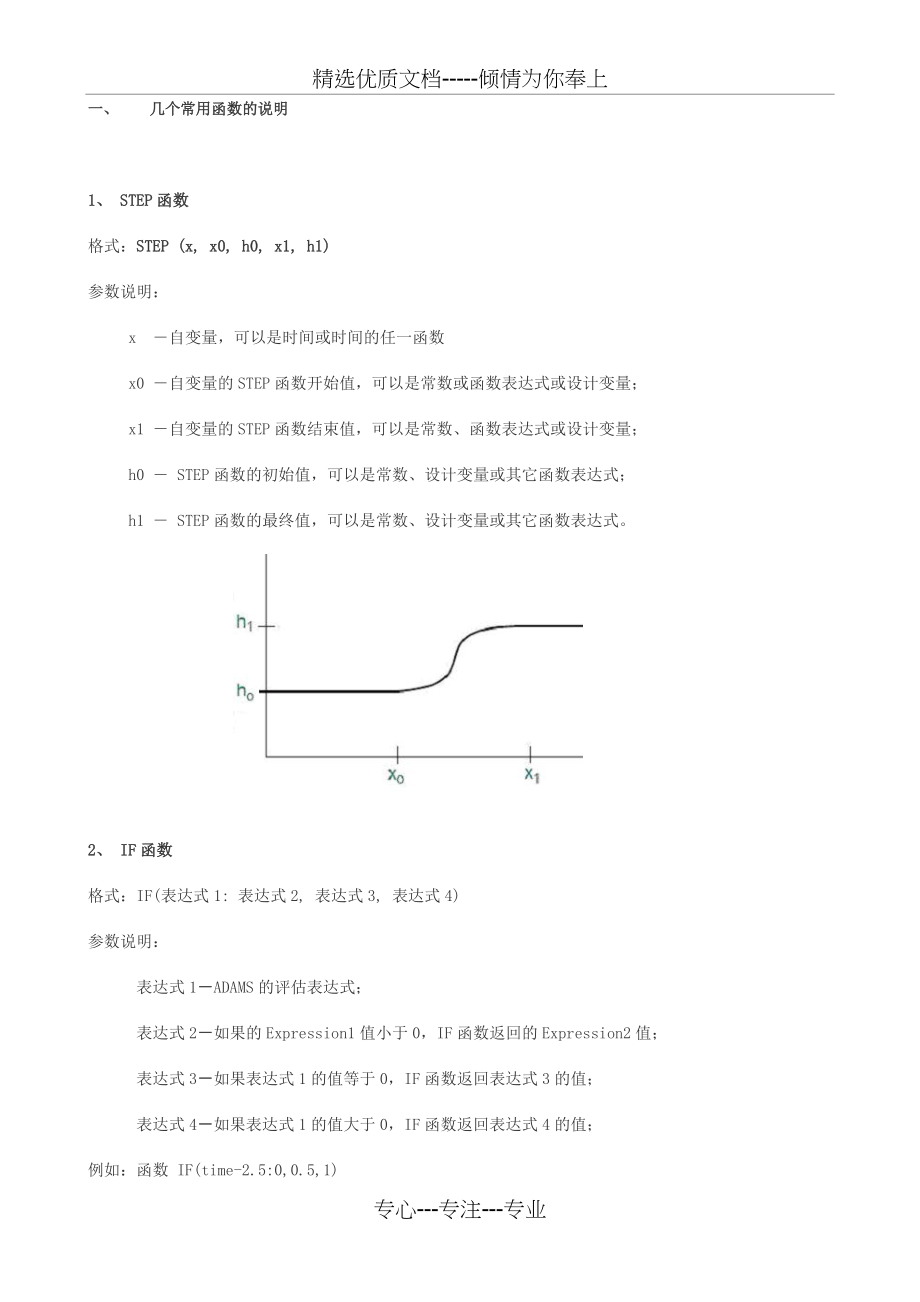 ADAMS常用函数的说明(共6页)_第1页