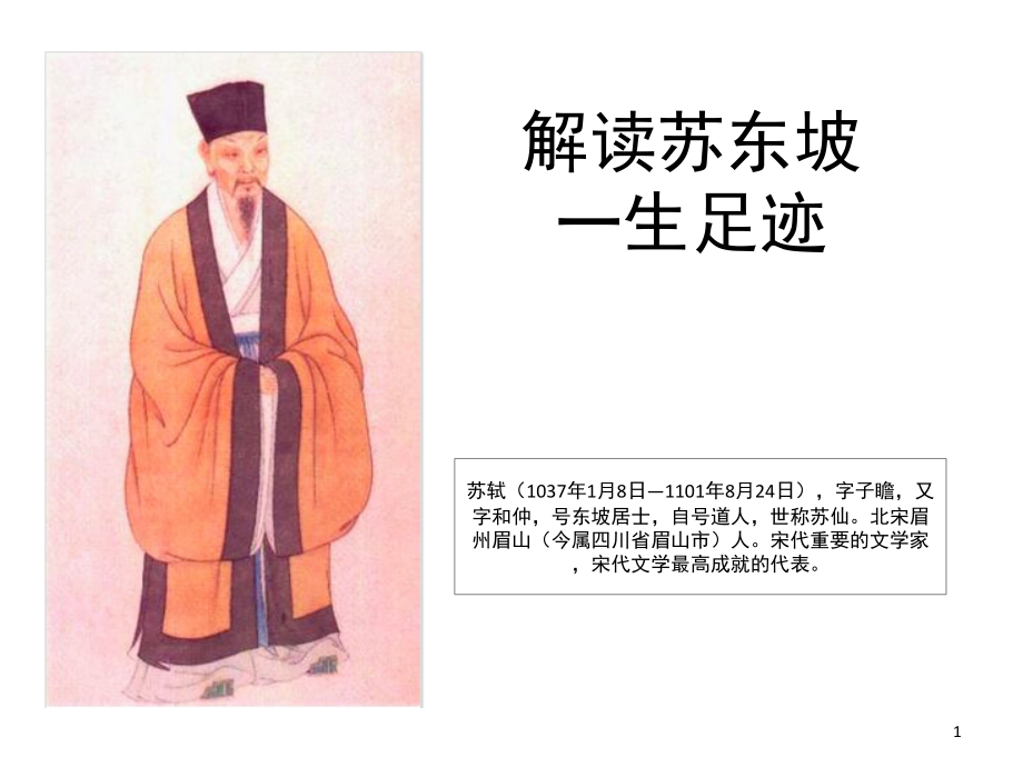 苏东坡一生足迹(课堂PPT)_第1页