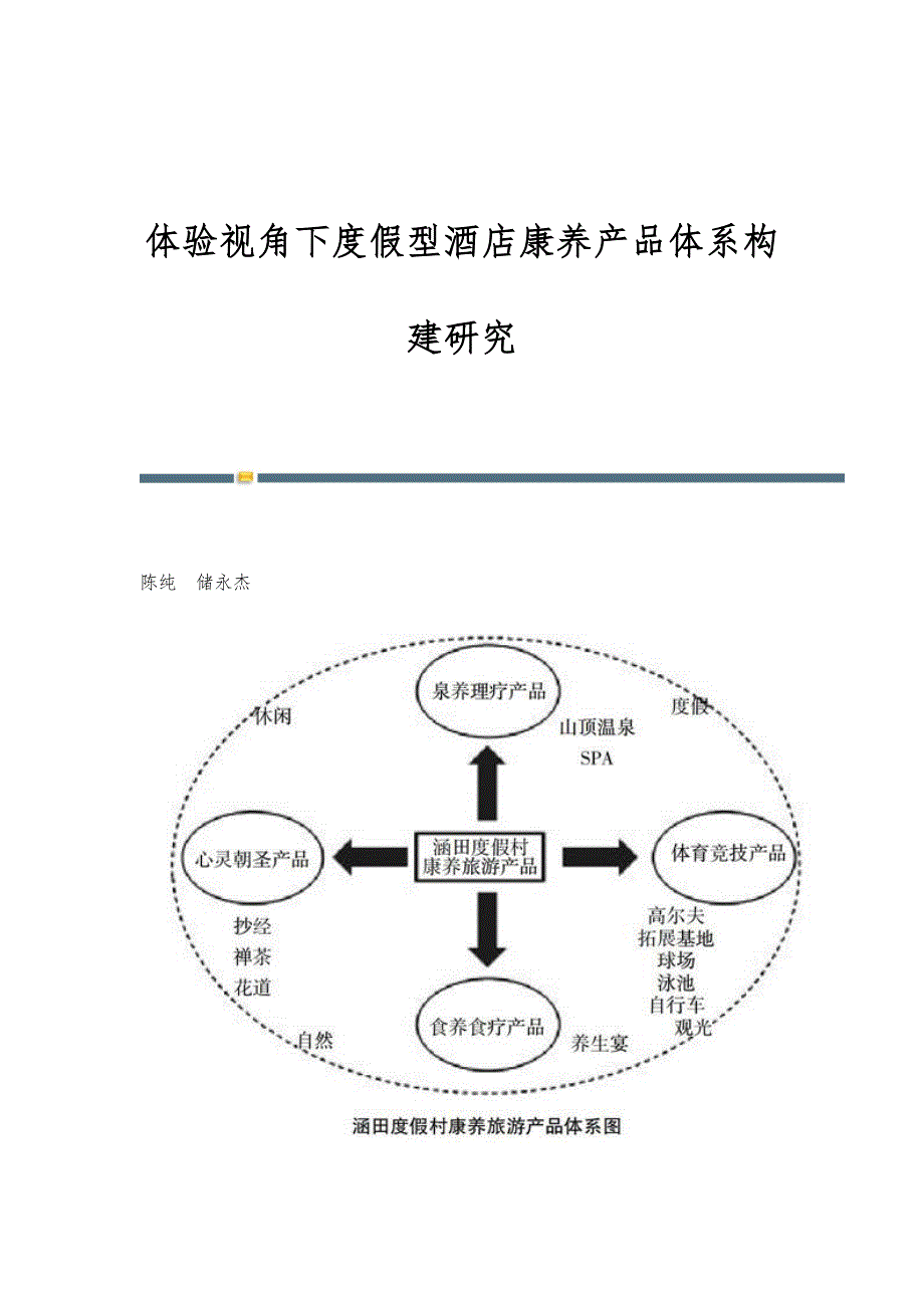 体验视角下度假型酒店康养产品体系构建研究_第1页