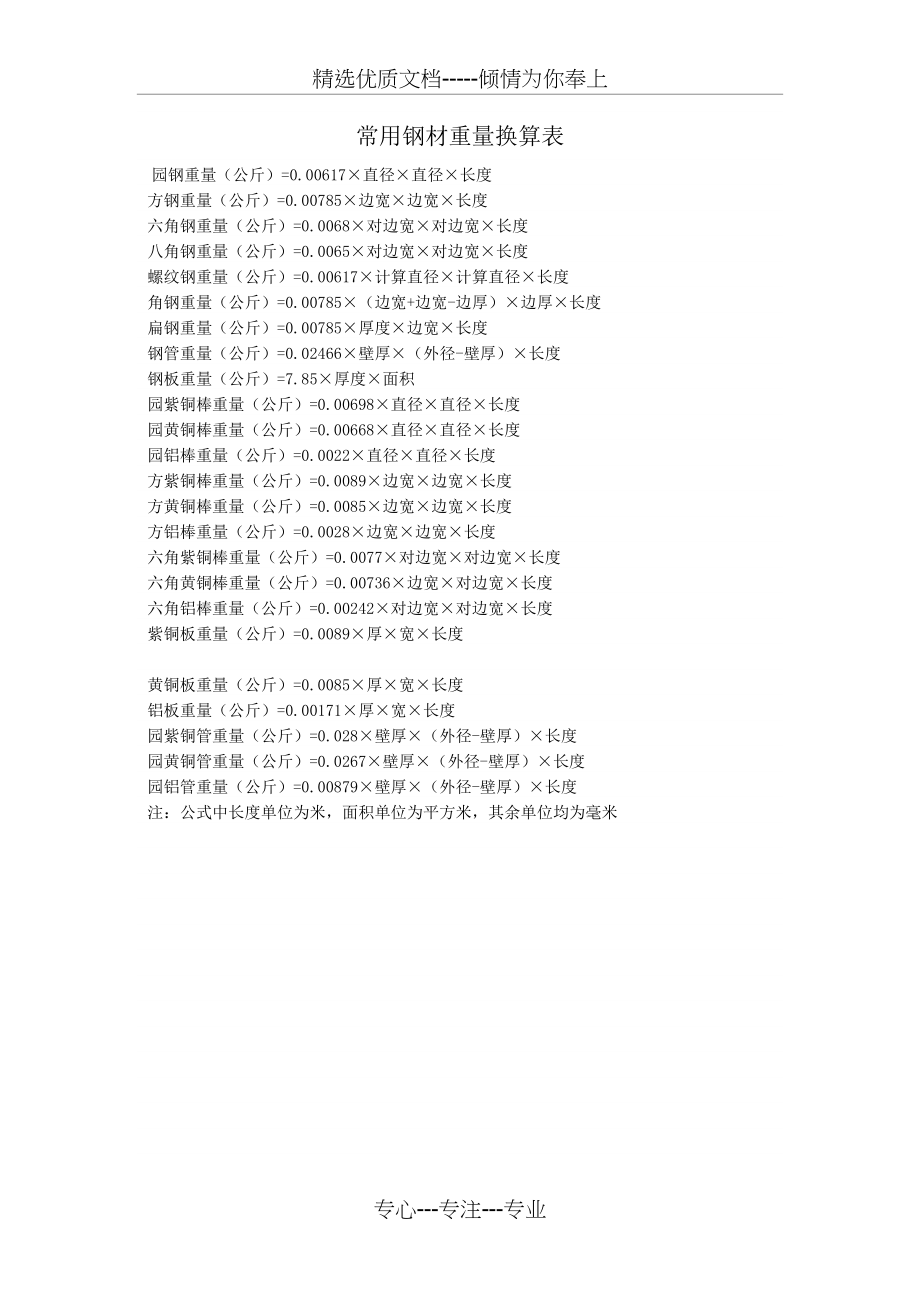 常用钢材重量换算表(共5页)_第1页